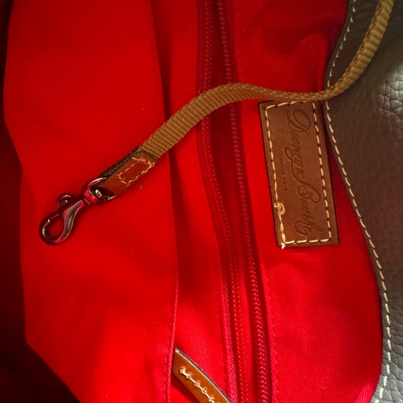 Dooney & Bourke Gray/Taupe pebble Leather saddle color leather Hobo/slouch Bag - Picture 6 of 9